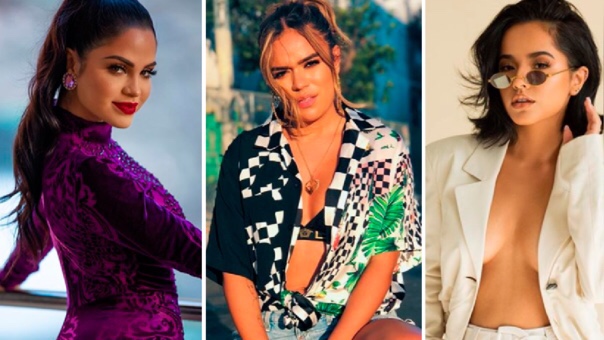 Becky G, Karol G y Natti Natasha posan traviesas en una misma foto