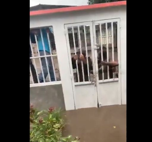 ¡Aterrador! Se aferraron a una reja para no ser arrastrados por el río El Limón en Aragua (VIDEO)