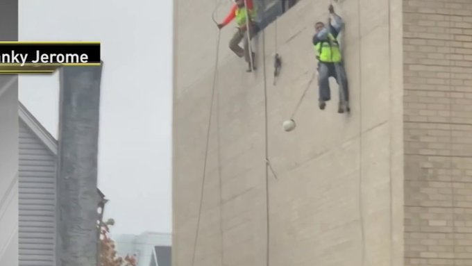 Un hombre quedó colgando a cuatro pisos de altura en accidente laboral en Nueva York