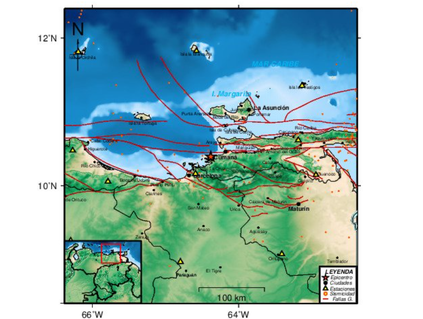Sismo de intensidad 2,7 se registró al suroeste de Cumaná