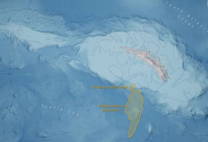 Un megaiceberg perdió un inmenso bloque de hielo y es un misterio hacia dónde se dirige