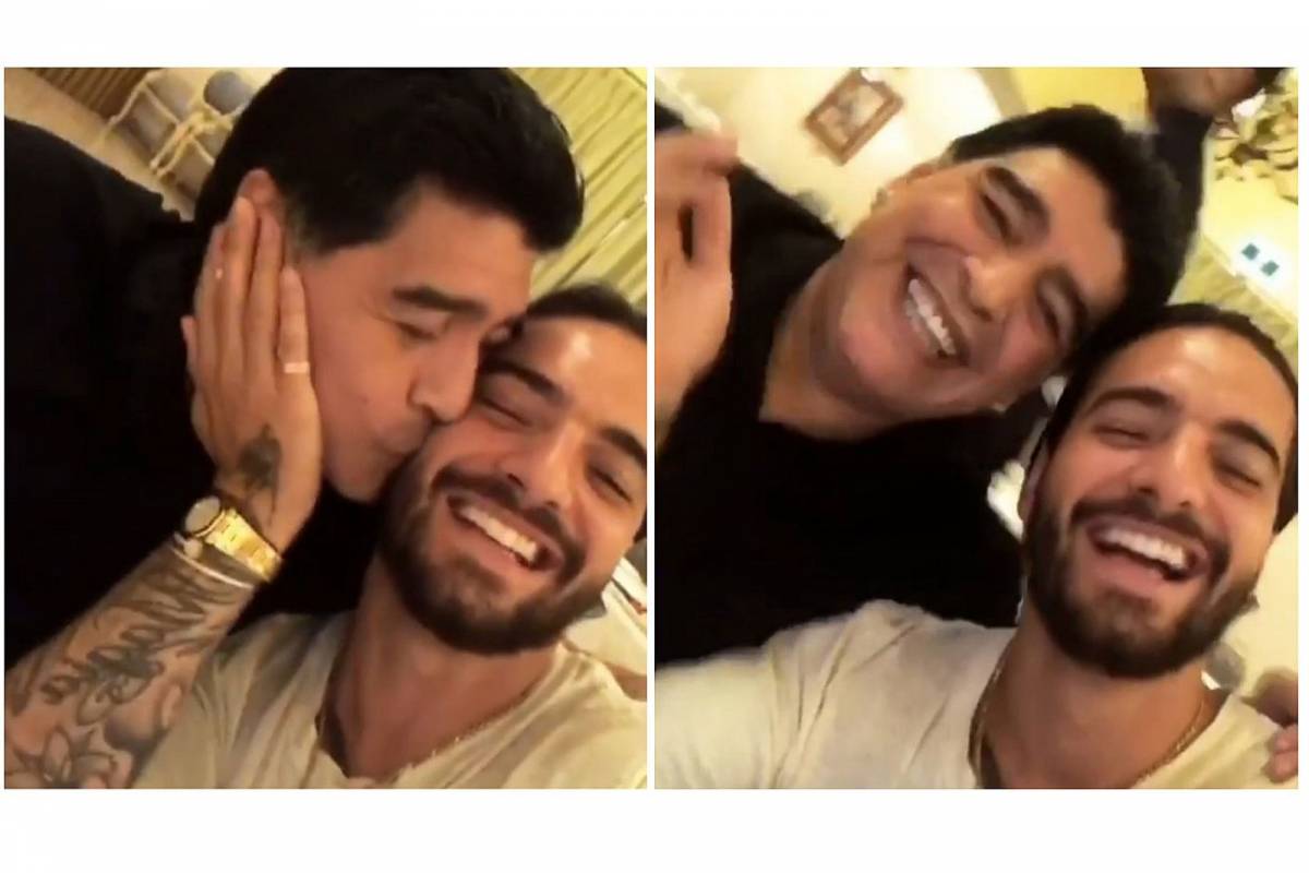 Y por esta foto compararon a Maluma con Maradona