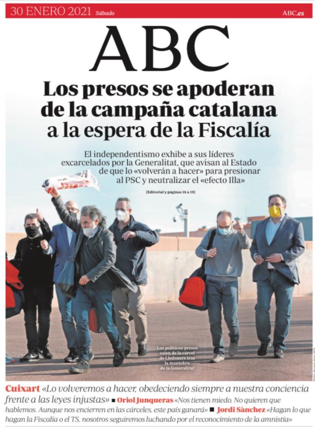 Portadas de la prensa internacional de este sábado 30 de enero de 2021