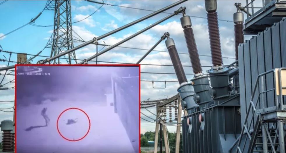 ¿Karma? Intentó robar un conductor eléctrico y recibió brutal descarga de 23 mil voltios (Video)