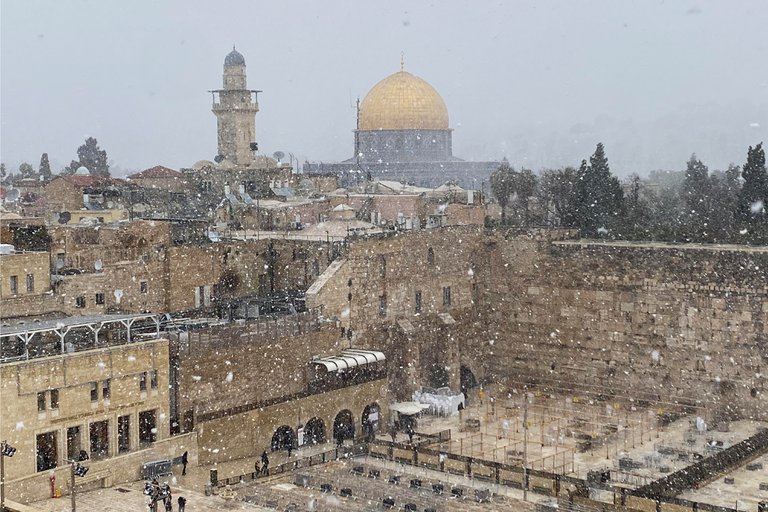 Tierra Santa bajo la nieve: Las FOTOS del inusual clima en Jerusalén