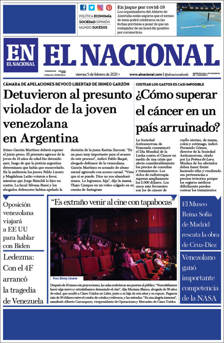 Portadas de este viernes 5 de febrero de 2021