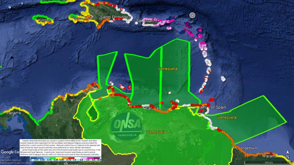 Un tsunami pondría en riesgo la vida de un millón de venezolanos