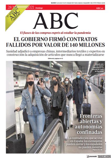 Portadas de la prensa internacional de este domingo 28 de marzo de 2021