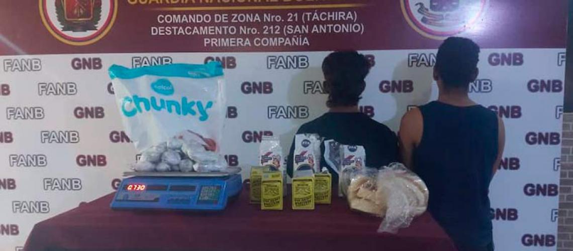 Los capturaron por ocultar marihuana dentro de paquetes de harina de maíz en Táchira