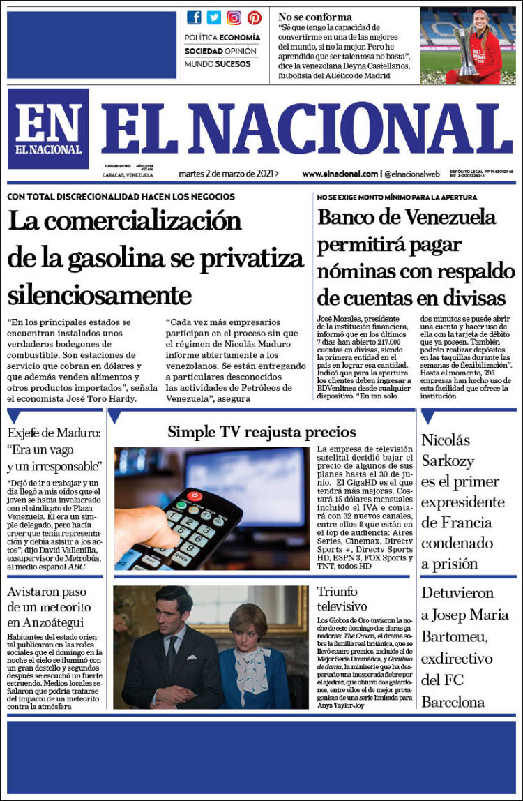 Portadas de este martes 2 de marzo de 2021