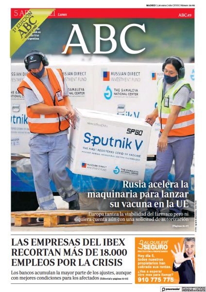 Portadas de la prensa internacional de este lunes 5 de abril de 2021