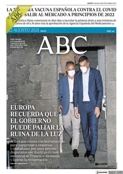 Portadas de la prensa internacional de este jueves 12 de agosto de 2021