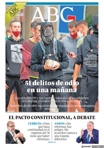 Portadas de la prensa internacional de este domingo 19 de septiembre de 2021