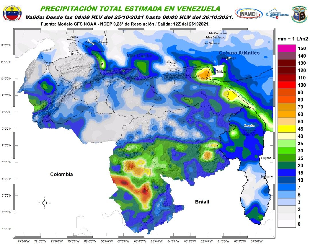 Fuertes lluvias y tormentas eléctricas en varios estados: El pronóstico de Inameh para este #25Oct