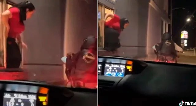 Estaba trabajando en un auto-servicio cuando llegó su novio con su amante… y enloqueció (VIDEO)