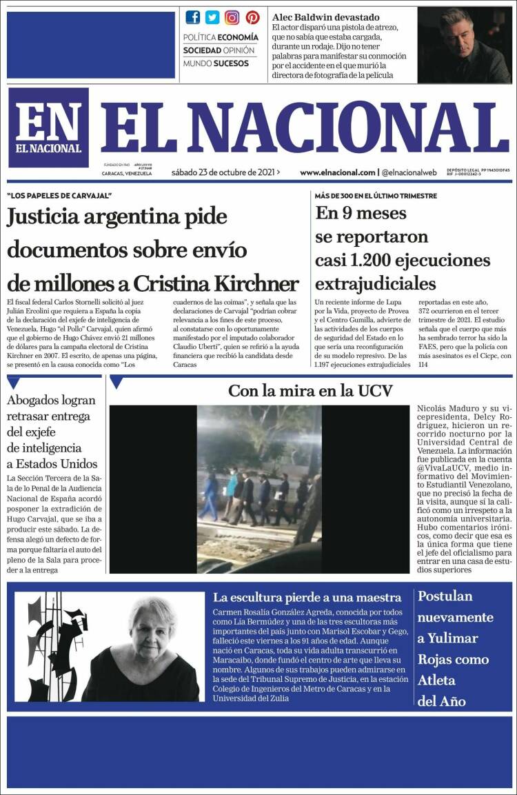 Portadas de este sábado 23 de octubre de 2021