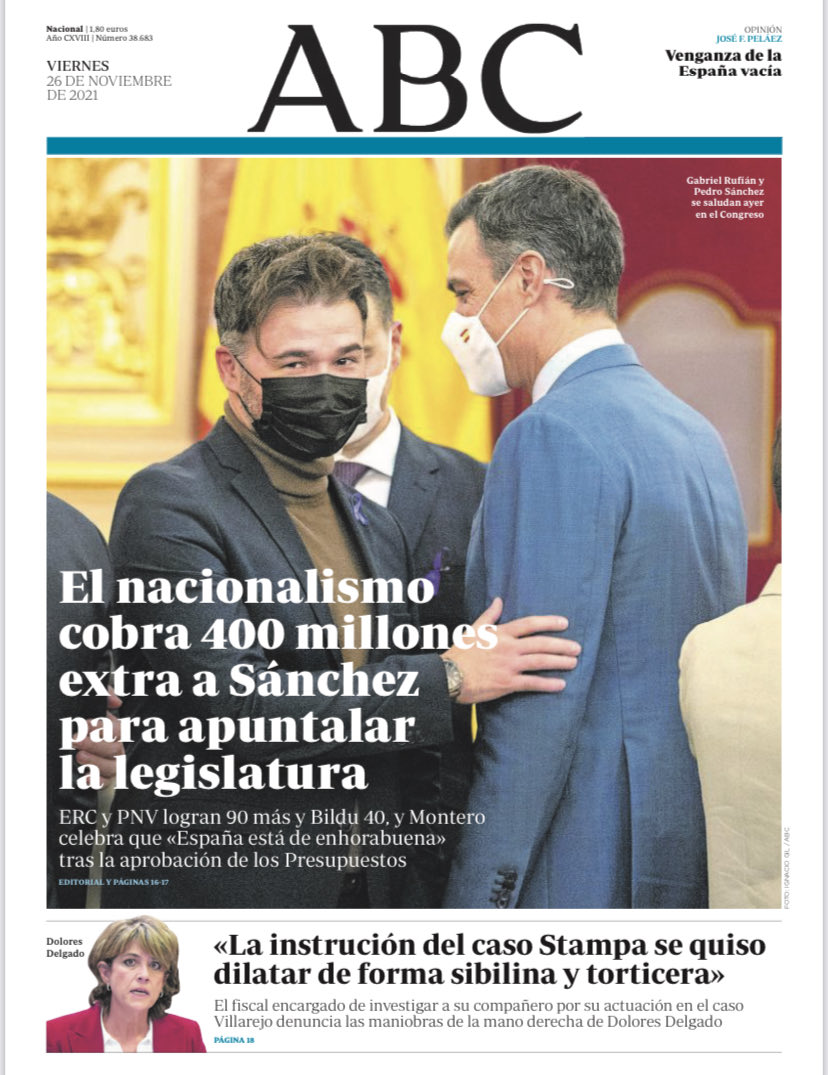 Portadas de la prensa internacional de este viernes 26 de noviembre de 2021