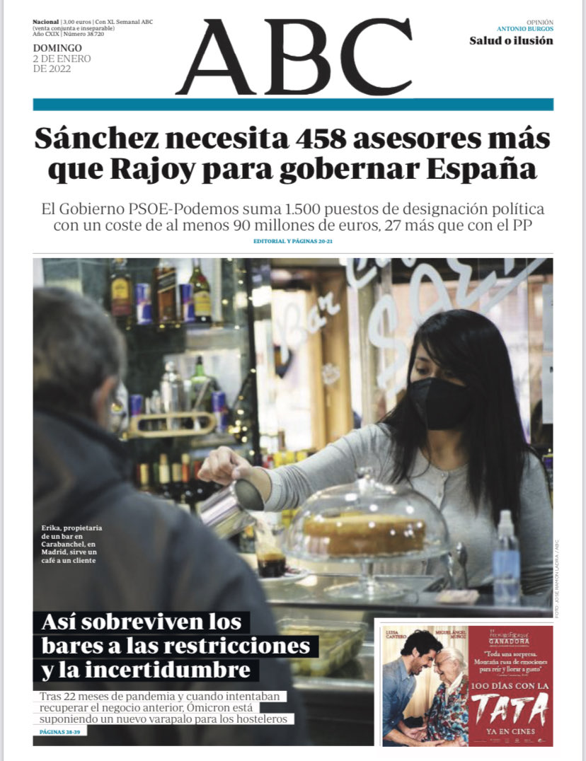 Portadas de la prensa internacional de este domingo 2 de enero de 2022