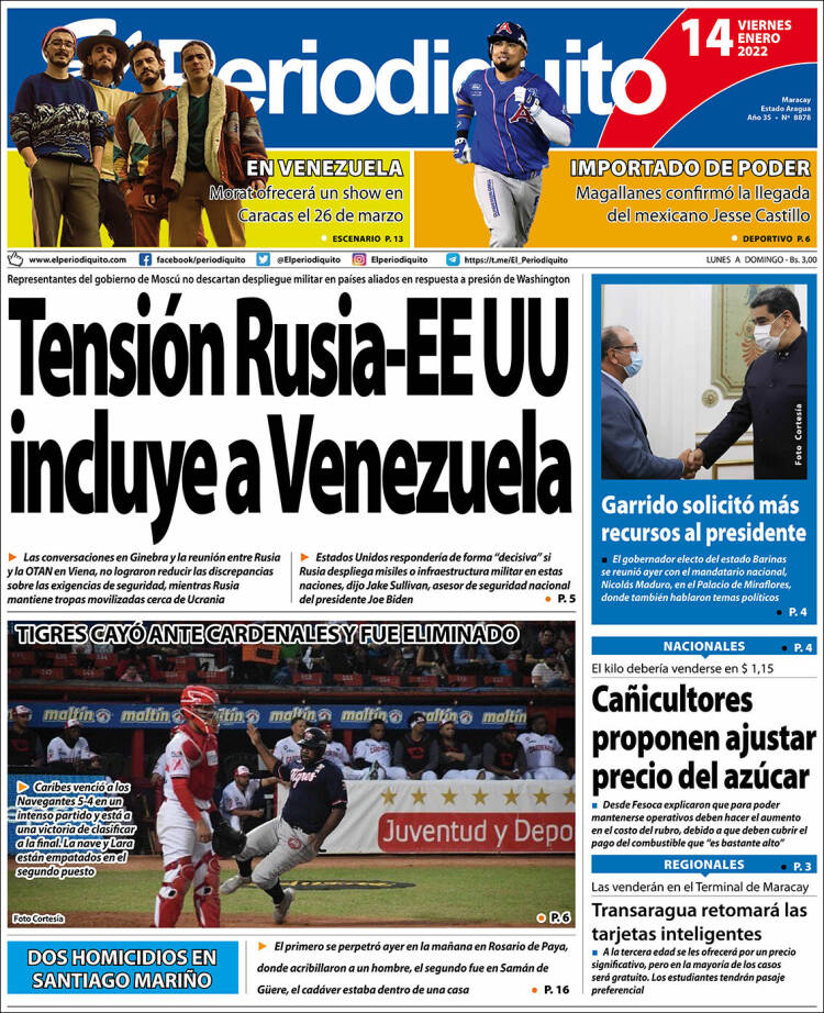 Portadas de este viernes 14 de enero de 2022