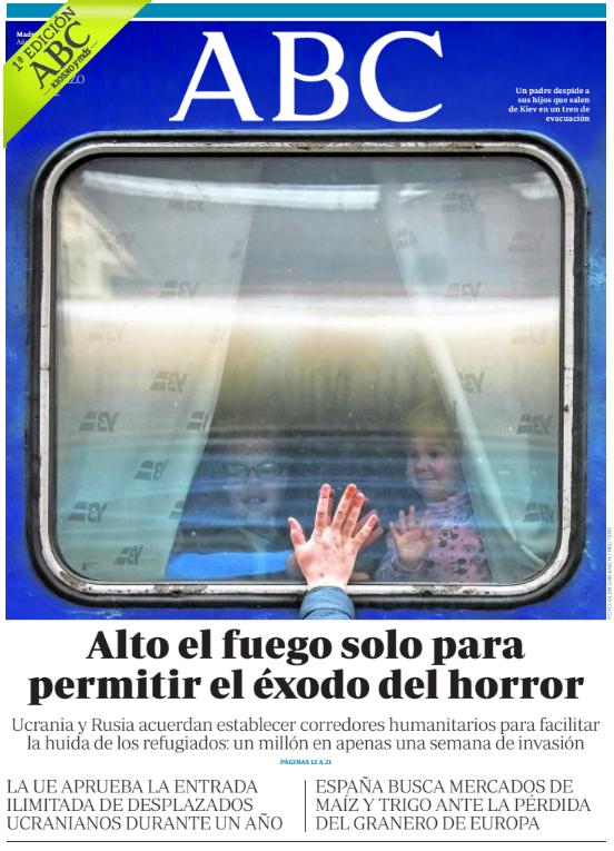 Portadas de la prensa internacional de este viernes 4 de marzo de 2022