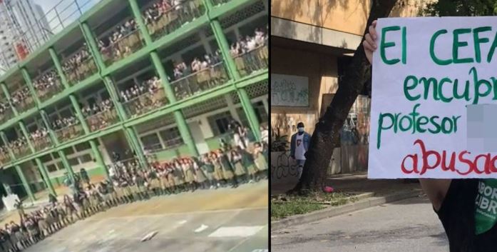 Alumnas realizaron llamativa protesta para denunciar a docente acosador en Colombia