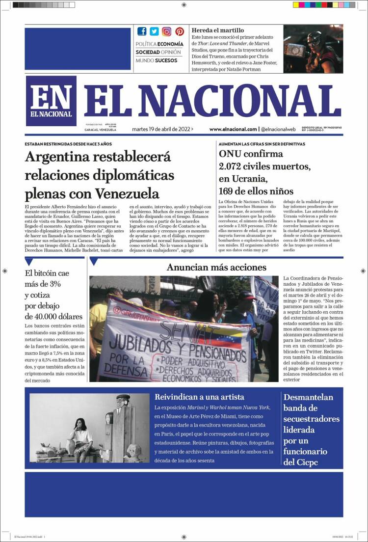 Portadas de este martes 19 de abril de 2022