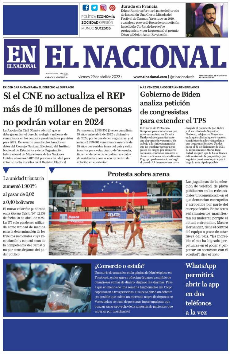 Portadas de este viernes 29 de abril de 2022