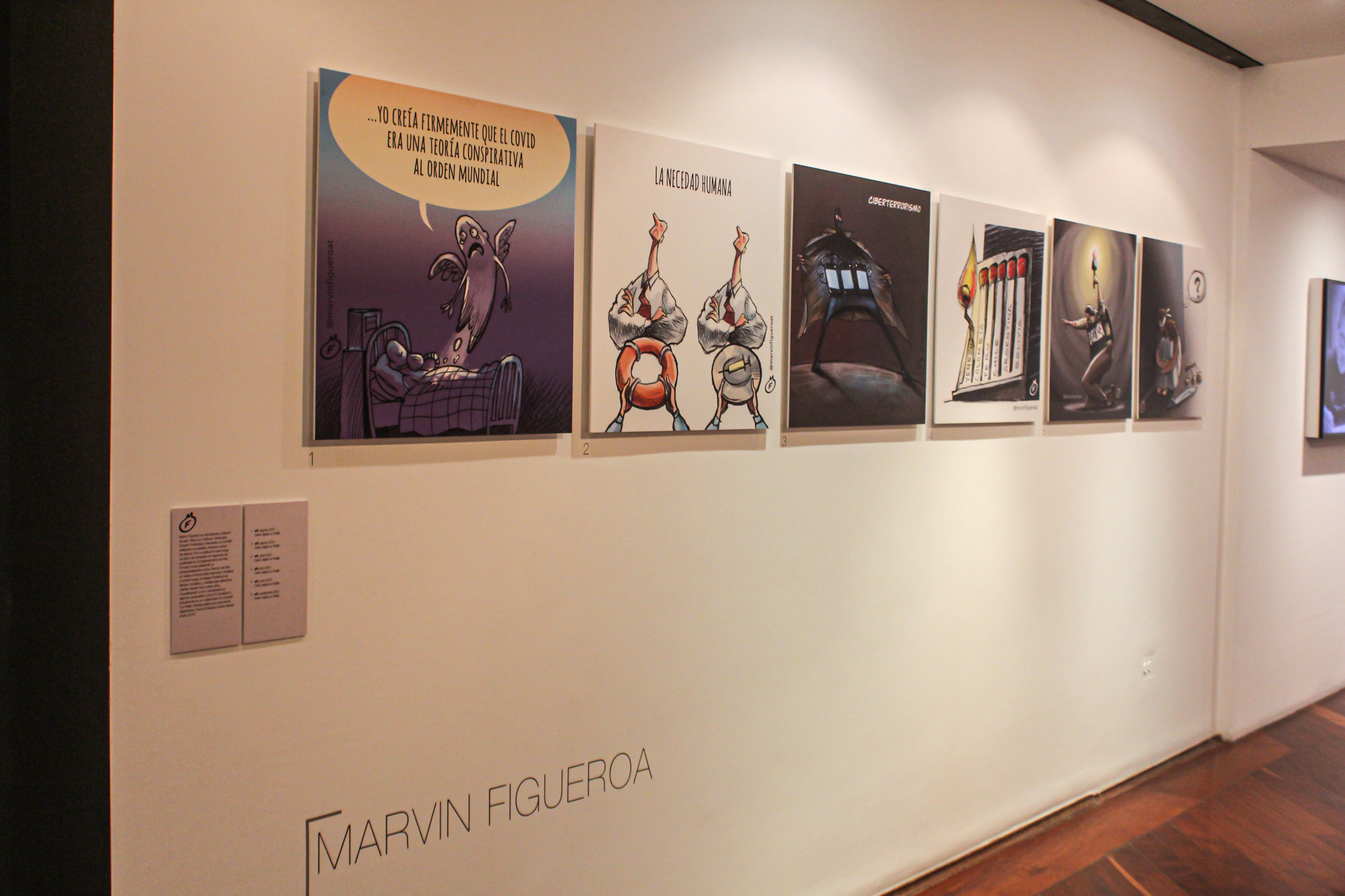 Ilustrador Marvin Figueroa protagonizó exposición por la libertad de prensa en Caracas