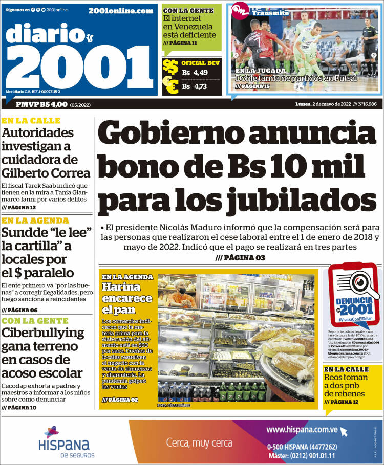 Portadas de este lunes 2 de mayo de 2022