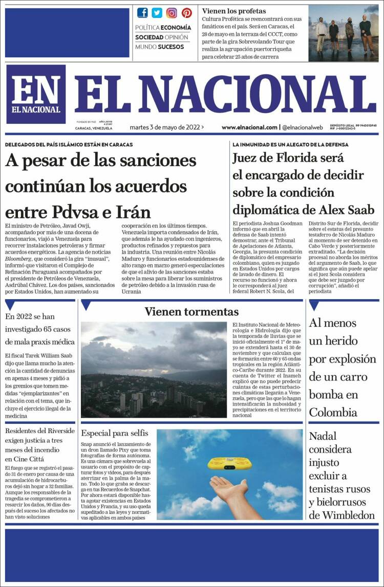 Portada de este martes 3 de mayo de 2022