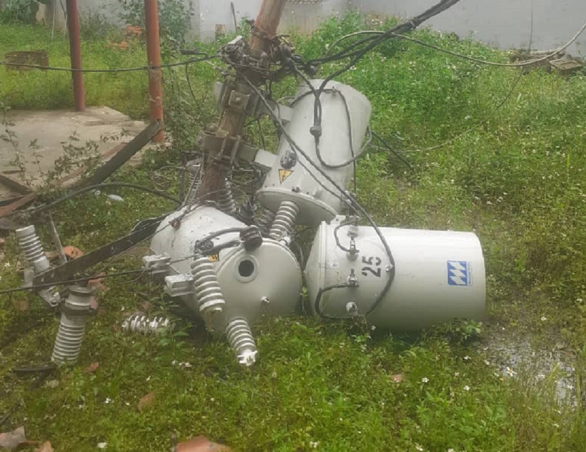 Lluvias causaron el desprendimiento de un árbol que cayó sobre un tendido eléctrico