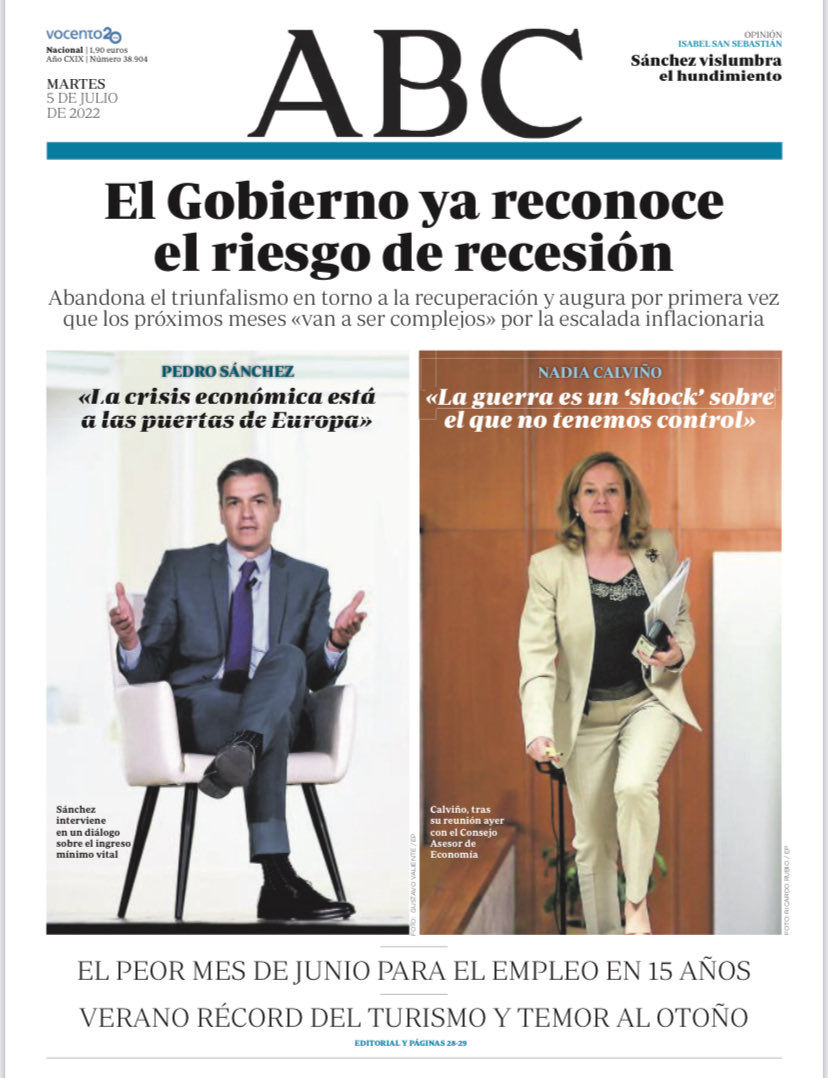 Portadas de la prensa internacional de este martes 5 de julio de 2022