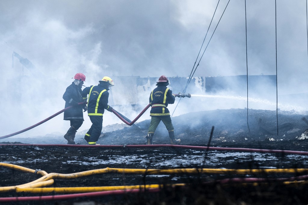 Revelaron imágenes aéreas tras incendio en zona industrial de Matanzas, Cuba (Video)