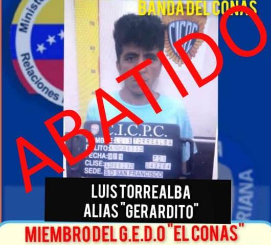 Abatido presunto integrante de la banda de “El Conas” en Maracaibo