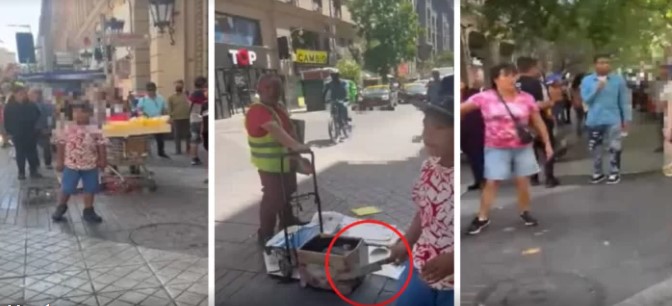 EN VIDEO: Captan a niños con cuchillos en mano tratando de agredir a las personas que pasaban en el centro de Chile