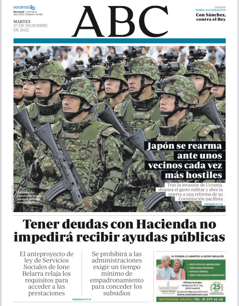 Portadas de la prensa internacional de este martes 27 de diciembre de 2022