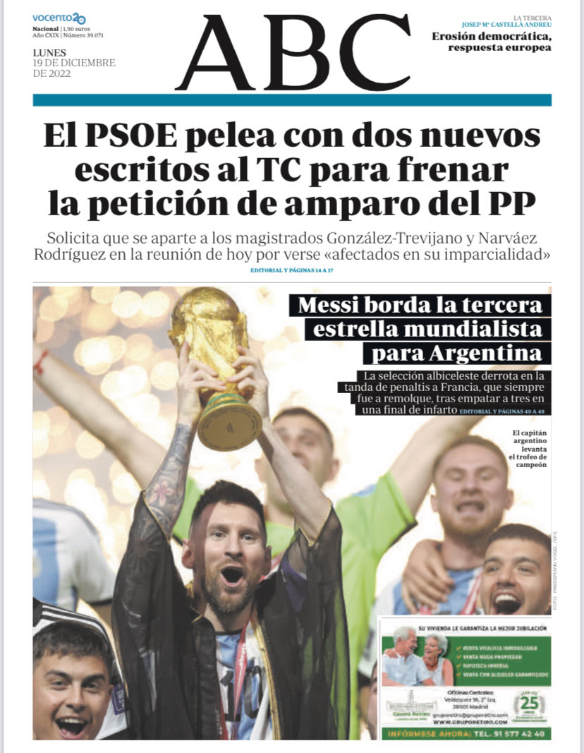 Portadas de la prensa internacional de este lunes 19 de diciembre de 2022