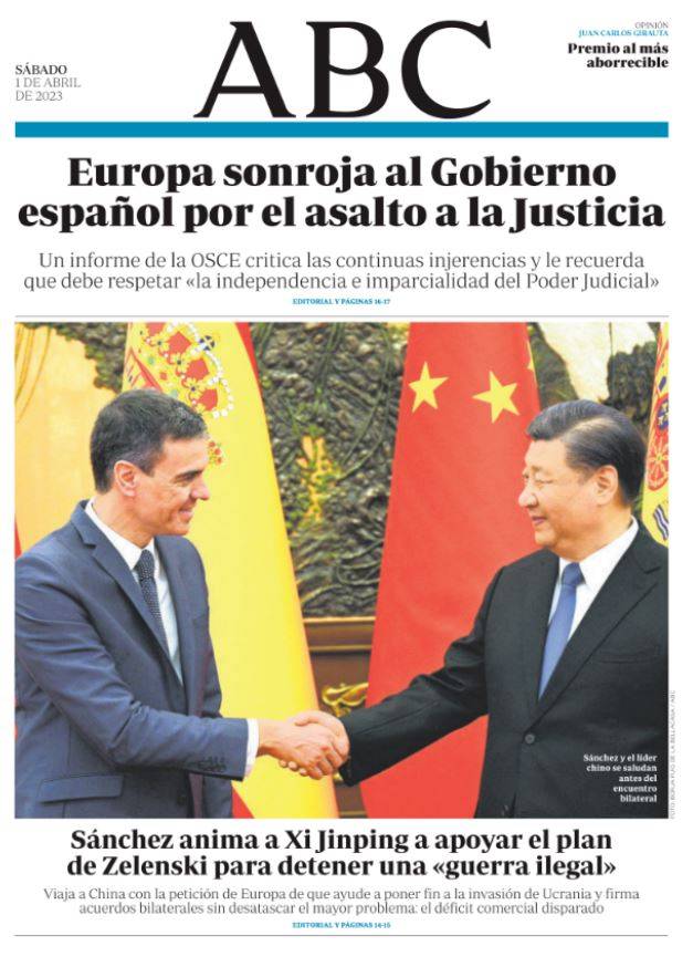 Portadas de la prensa internacional de este sábado 1 de abril de 2023