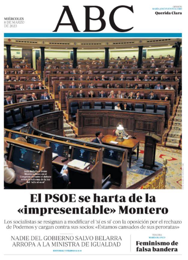 Portadas de la prensa internacional de este miércoles 8 de marzo de 2023