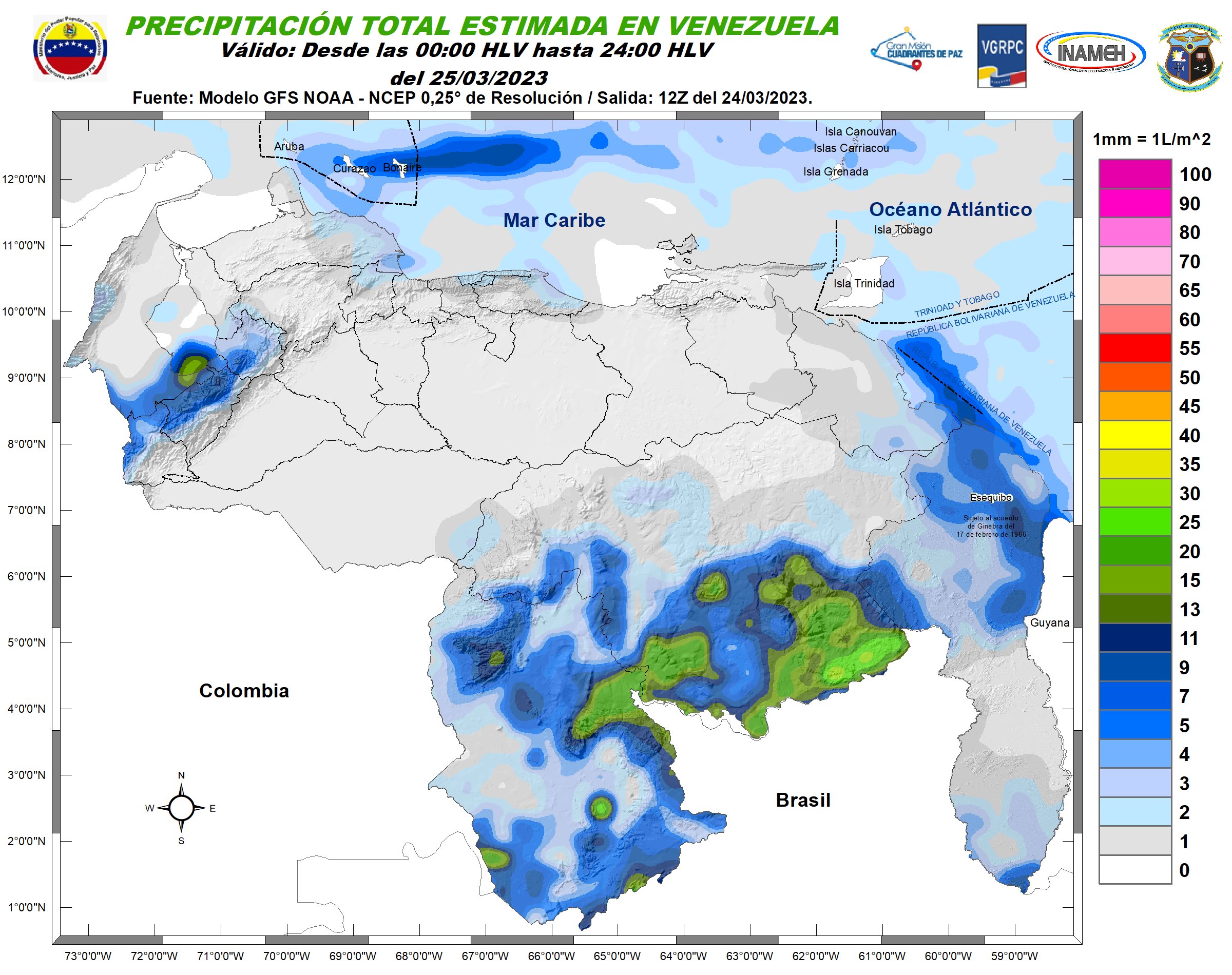 El estado del tiempo en Venezuela este #25Mar, según Inameh