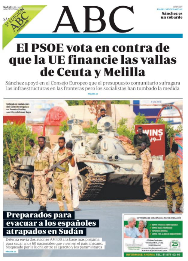 Portadas de la prensa internacional de este sábado 22 de abril de 2023