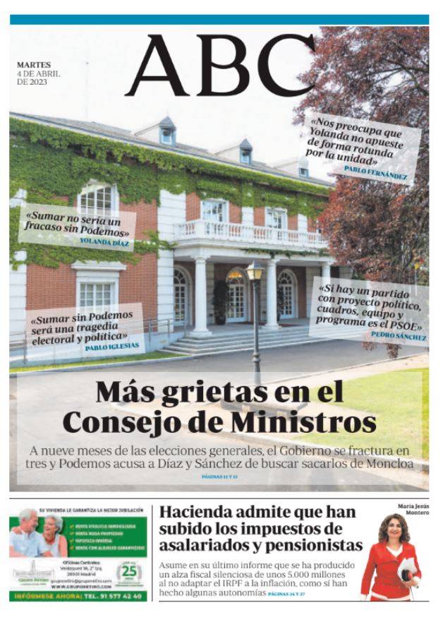 Portadas de la prensa internacional de este martes 4 de abril de 2023