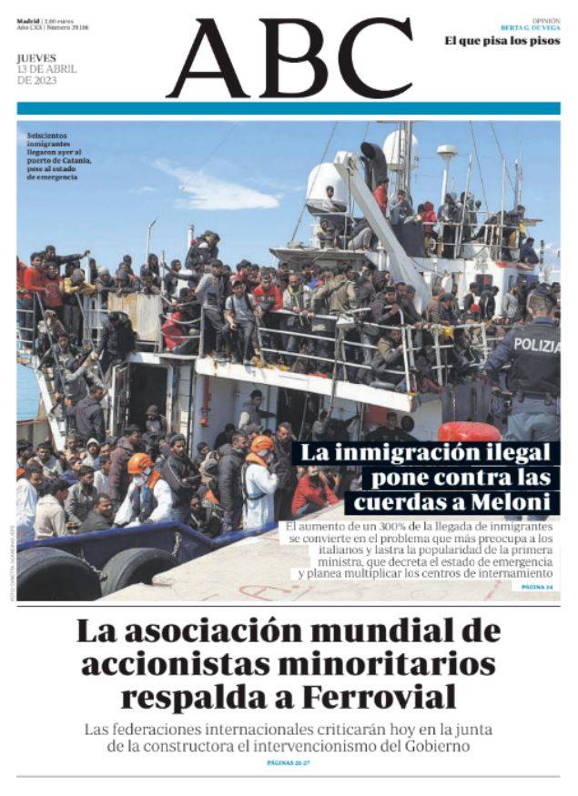 Portadas de la prensa internacional de este jueves 13 de abril de 2023