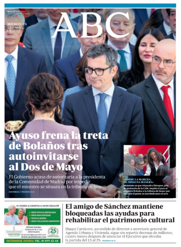 Portadas de la prensa internacional de este miércoles 3 de mayo de 2023