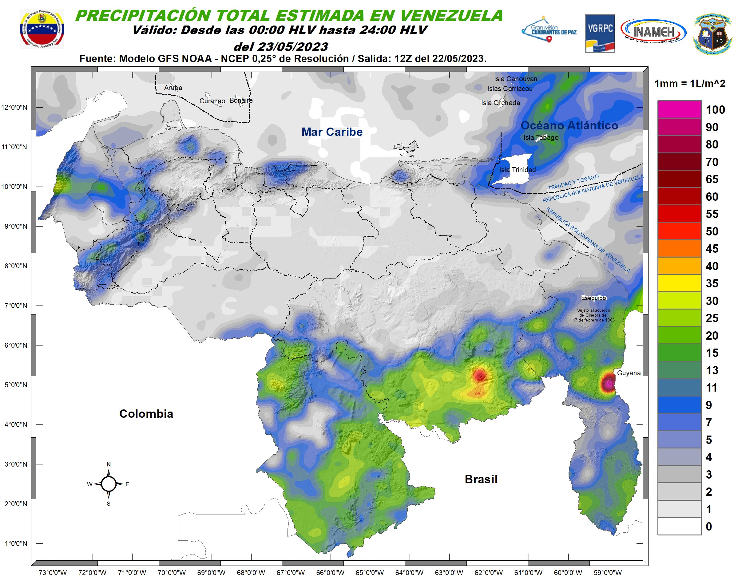 Inameh prevé cielo nublado y descargas eléctricas en algunos estados de Venezuela este #23May