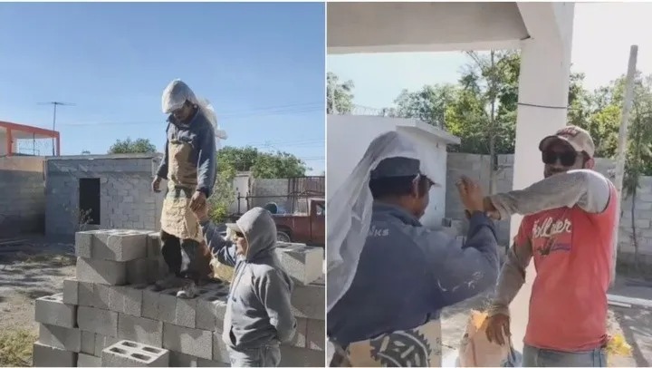 VIRAL: En medio de la obra, albañiles recrearon una fiesta de 15 años (VIDEO)