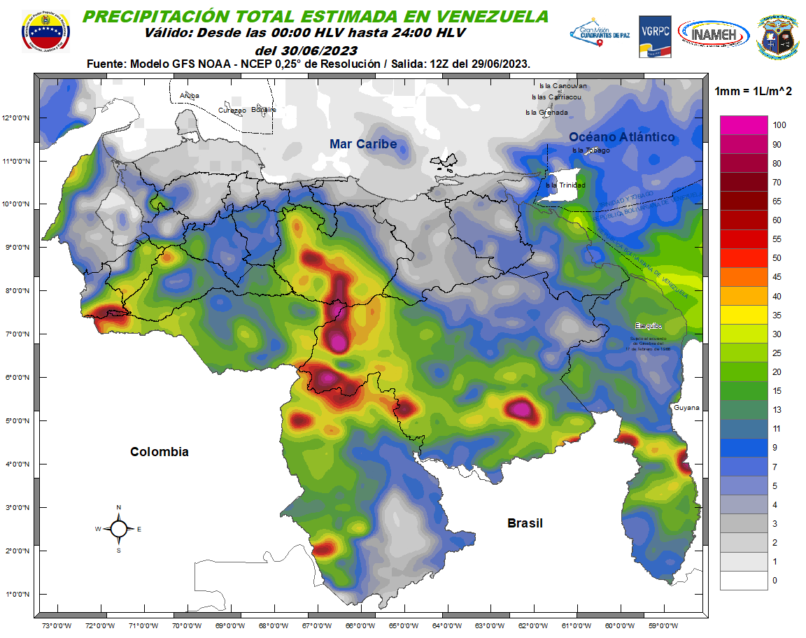 Inameh prevé actividad eléctrica en algunos estados de Venezuela este #30Jun