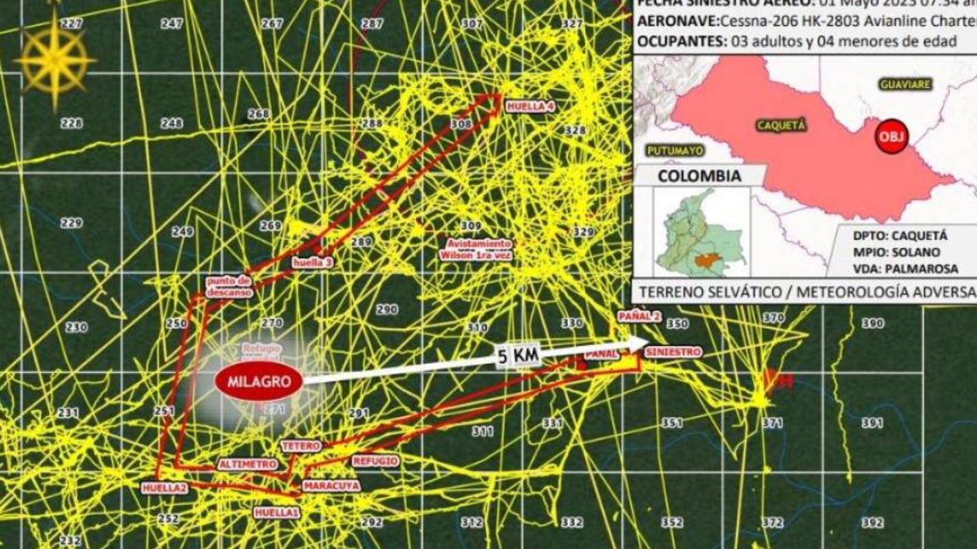 Esta es la zona donde fueron hallados los cuatro niños perdidos en la selva colombiana