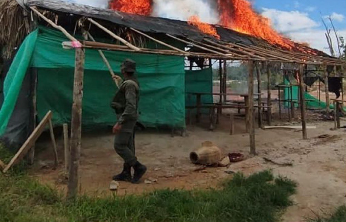 Fanb desmanteló otro campamento de minería ilegal en el Parque Nacional Yapacana