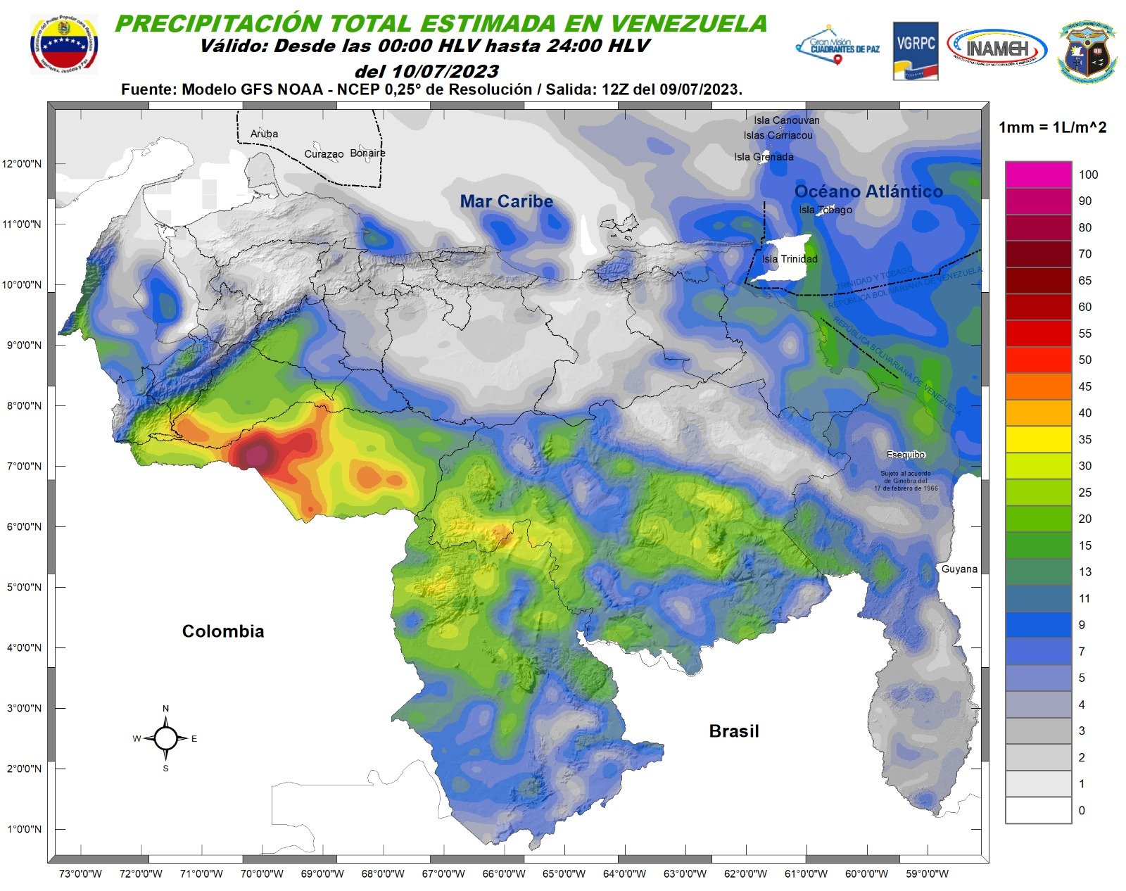 Inameh prevé descargas eléctricas en varios estados de Venezuela este #10Jul